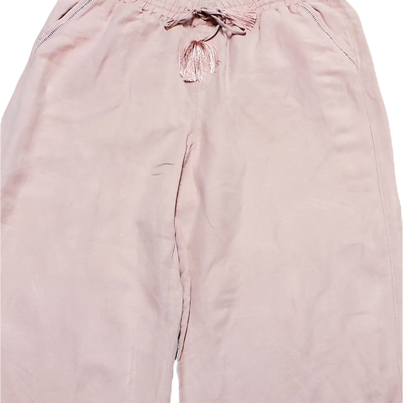 Lane Bryant Womens Pink Pull on Elastic waistband linen Pants - Picture 2 of 13